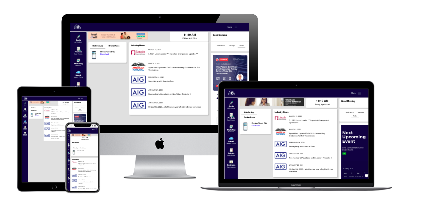 BrokerCloud Mockup Dashboard BrokerCloud Mockup Dashboard